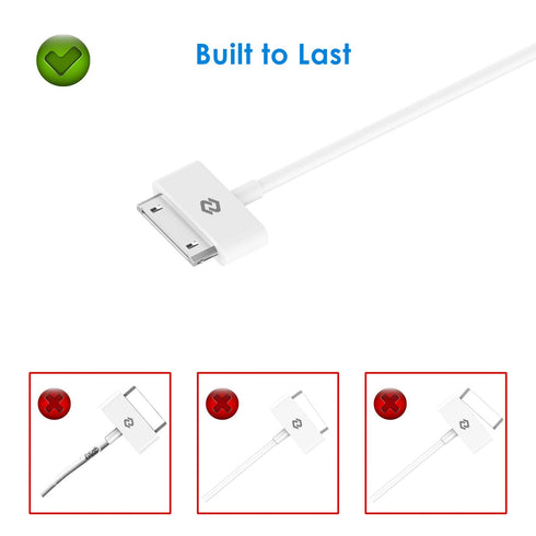 JETech USB Sync and Charging Cable Compatible iPhone 4/4s, iPhone 3G/3GS, iPad 1/2/3, iPod, 3.3 Feet, 2-Pack......