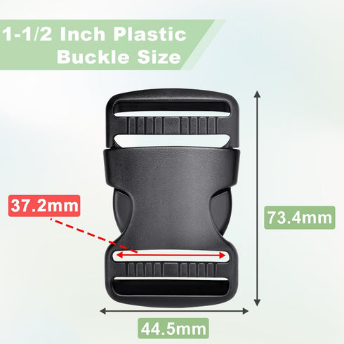 10 Pack 1-1/2" Plastic Side Release Buckle Dual Adjustable Outdoor Camping Tactical Backpack Belt Strap Webbing Bag Hardware Accessories 1-1/2" Du...