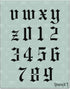 Stencil1 Old English Letter Stencils 2" - Letters & Numbers - Mylar Uppercase & Lowercase Alphabet for Hand Painting, Drawing & Cutting - Perfect ...