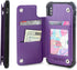 Gear Beast PU Leather Top View Wallet Case Fits iPhone Xs/X Includes Flip Folio Cover, with Three Card Slots Including Transparent ID Holder and M...