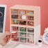 Mini Desk Organizer Drawer, 9 Removable Plastic Art Craft Organizers with Stickers, Cute Desktop Storage Organizer for DIY Crafts, Art Supply, Off...