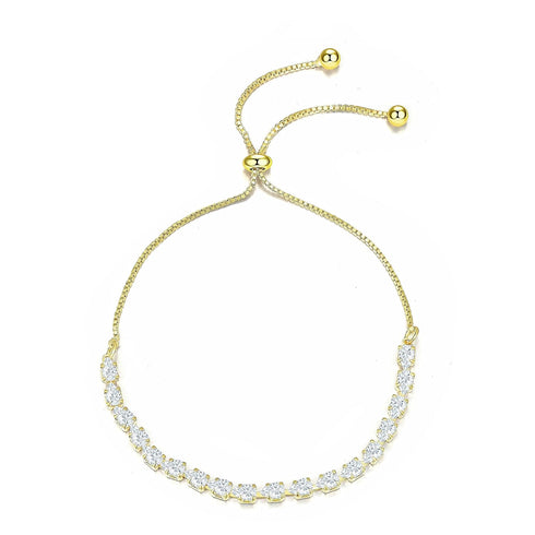 Bracelets For Women Gold Bracelets For Women Hand Chain Gold 14K Gold Plated Crystal Bracelet, Cubic Zirconia Bracelet Adjustable Slider Gold Hand...