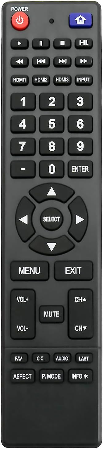 850125633 Replacement Remote Control fit for Hitachi TV LE49A6R9 LE32E6R9 LE55A6R9 LE50A3 LE32A509 LE43A6R9 LE50A6R9 LE55A6R9A LE39A309 LE43A509A ...