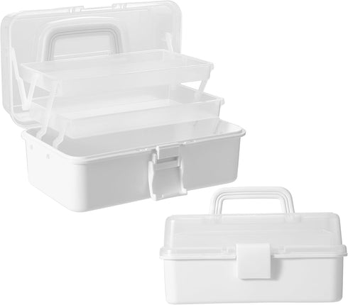 Flower River 11(in) Versatile Three-Layer Folding Organizer Box,Ideal for Art & Crafts,Toys,Sewing Supplies,Jewelry and Tools,Storage with Dual Tr...