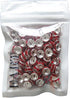 RUBYCA 100pcs 6mm Round Rondelle Spacer Charm Beads Silver Tone Light Siam Red Czech Crystal...
