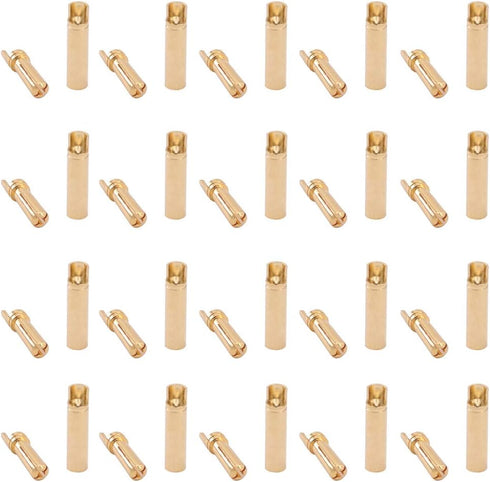 20pairs Cross 4.0mm Thick Gold Bullet Connector Banana Plug Gold Plated for ESC Battery(C131-20)...