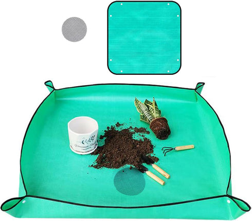 Plant Repotting Mat Waterproof Gardening Mat Plant Transplanting Potting Tray for Indoor Succulent Potting Tarp Portable Thicken PE Mat Garden Wor...