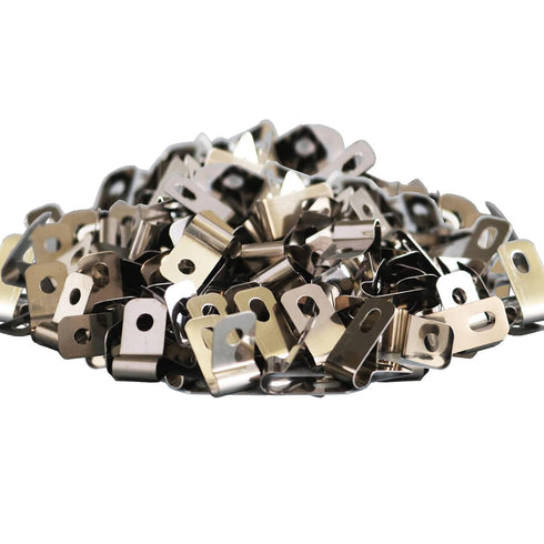 100 Pcs Fence Wire Clamps for 2-6 Gauge Wire Fencing, Stainless Steel Wire Clips Mount Welded Wire to Vinyl, Wood or Metal Fence...