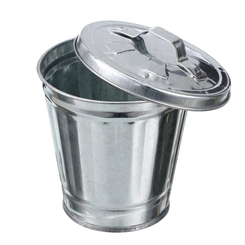 Mini Desktop Trash Can with Lid Tiny Garbage Can Metal Rubbish Bin for Home Office Countertop...