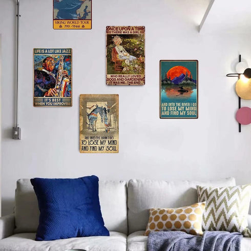 Riding Horse Metal Tin Sign,Into The Barn Lose My Mind and Find My Soul,Retro Tin Sign for Farm Village Home Hotel Bar Cafe Outdoor Wall Decoratio...