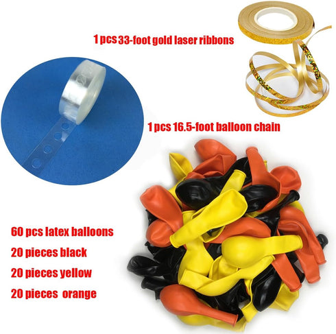 Latex Balloons 60 Pack 12 inches Black,yellow,orange Balloons,Birthday, Wedding, Baby Shower, Party Decoration...