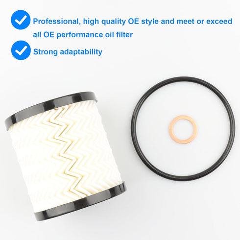 Oil Filter, Replace 11427622446 Compatible with Mini Cooper & Mini Cooper S - 2007-2015 Mini Cooper, 2011-2016 Mini Cooper Countryman, 2013-2016 M...