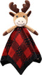 Moose Baby Lovey Security Blanket Unisex Baby Snuggly Buffalo Plaid Animal Face Soft Bedding Sleeping Plush Kids Newborn Nursery Baby Shower Blank...