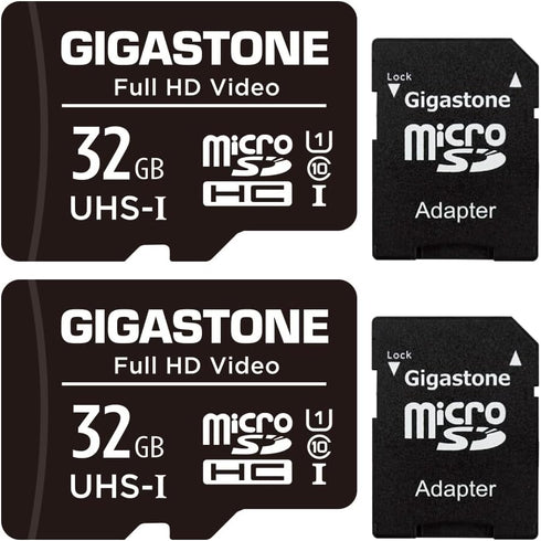 Gigastone 32GB 2-Pack Micro SD Card, FHD Video, Surveillance Security Cam Action Camera Drone Professional, 90MB/s Micro SDHC UHS-I U1 Class 10...