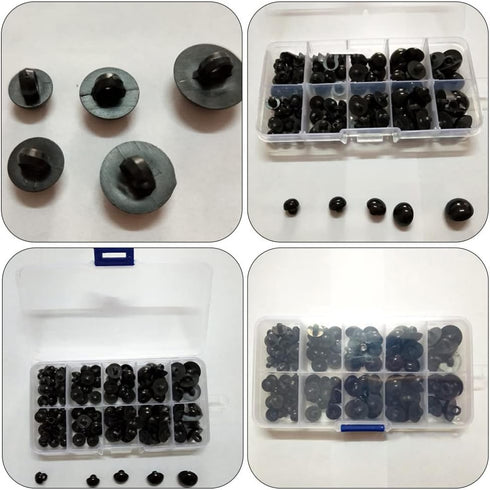 EXCEART Plastic Black Safety Eyes Half Ball Mushroom Buttons Sewing Buttons Eyes Craft 100 Pcs...