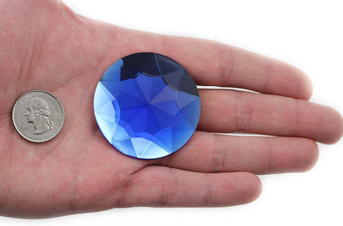 50mm Sapphire H104 Extra Large Self Adhesive Round Jewels - 2 Pieces...