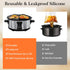 Slow Cooker Liners, Silicone Crock Pot Liners Oval, Reusable Crock Pot Divider for 6QT Crock, Leakproof, Dishwasher Safe BPA Free(Grey+Black)...