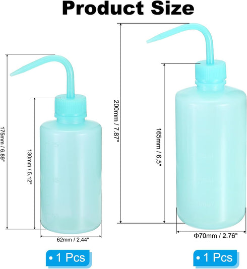 PATIKIL 250ml 500ml Wash Bottle, 2pcs Plastic Squeeze Bottle Narrow Mouth Bottle Watering Tools for Lab Cleaning Washing Irrigation Liquid Storage...