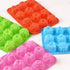 Newk Flower Heart Shape Chocolate Silicone Mold, 4 Packs 12 Cavity Candy Baking Mold for Parties, Festival and DIY Crafts - Green, Blue, Pink, Ora...