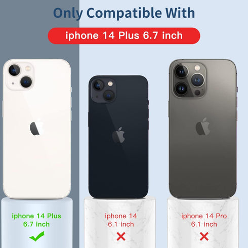 FUNMIKO Compatible with iPhone 14+ Plus Case with Screen Protector,Silky Liquid Silicone Case, Scratch Proof Soft Microfiber Lining,Slim Fit Shock...