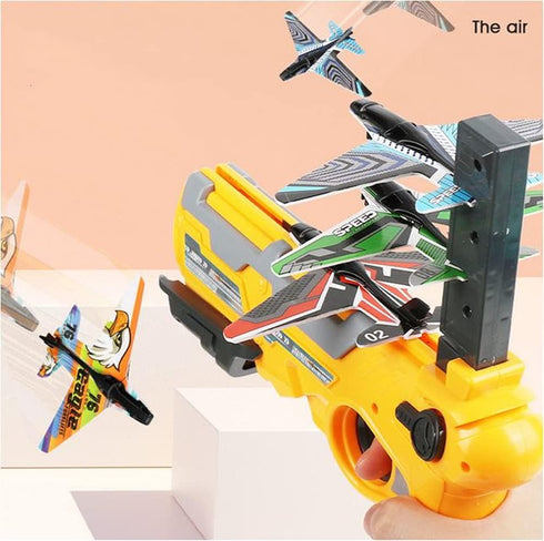 Airplane Launcher Toy Catapult Aircrafts Gun with 14 Foam Aircrafts, Shooting Games Outdoor Sport Activity Birthday Gifts Party Gifts for Kids Tod...