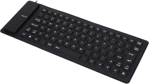 Silicone Folding Keyboard Portable Soft Keyboard Kit, USB Wired Silicone Keyboard for PC 85 Keys Standard Keyboard Light Weight Silent and Soft Fl...