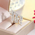 Rhinestone Leaf Climber Wrap Finger Band for Women Girls CZ Crystal Elegant Flower Open Layered Statement Rings Promise Engagement Rings Wedding B...