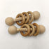 2pcs Beech Wood Ring Rattle Chew Wood Beads Rattling Teething Gym Montessori Toys Wooden Educational Ring Rattle (Rattle 2pcs)...