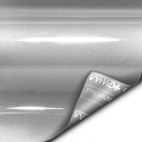 VViViD+ Ultra Gloss Silver Metallic Vinyl Car Wrap Premium Paint Replacement Film Roll with Nano Air Release Technology, Stretchable Protective Ca...