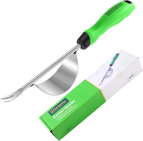 HW1 Hand Weeder Tool, Weed Puller Tool with Ergonomic Handle for Garden - Durable Unique Lever Design Dandelion Weeder Tool with V-Shaped Forks fo...