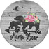 Blush Pink Floral Mama bear and one cub baby grey rustic PopSockets Adhesive PopGrip...