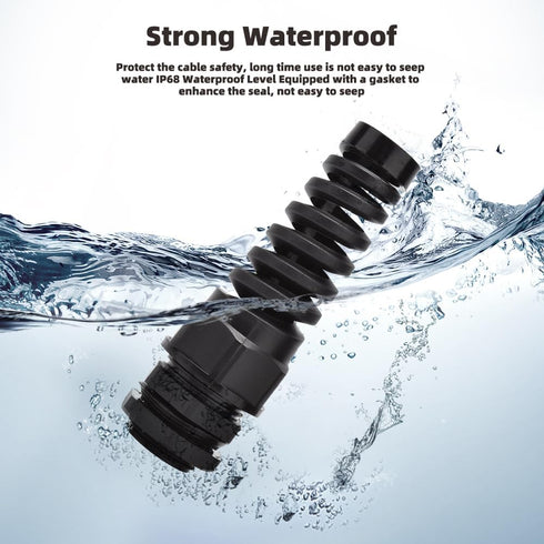 Strain Relief Cord Connector, CGELE 2 Pack NPT 3/4" Waterproof Cable Gland Cord Grip Spiral Adjustable Connector Strain Relief Cord Connectors Joi...