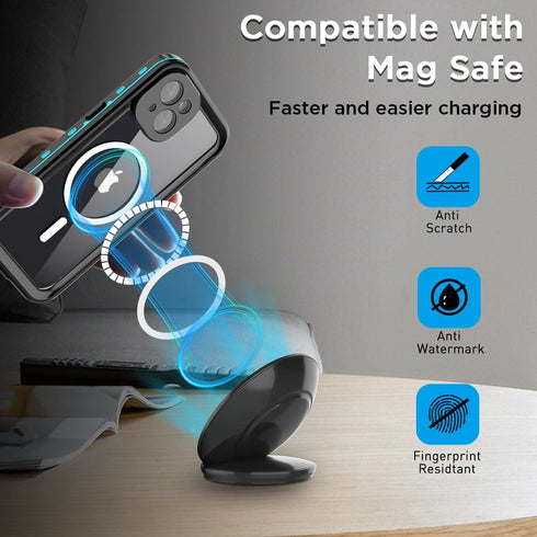 AICase Waterproof Case for iPhone 15(6.1") with MagSafe Snowproof,Dustproof and Shockproof, IP68 Certified Full Body Protection Fully Sealed Under...