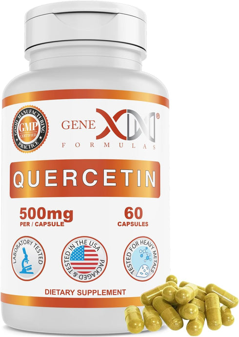 Genex Formulas Quercetin 500mg -60 Capsules for 60 Day Supply - Supplement for Immune Support, Antioxidant and Allergy Protection, Non-GMO, Gluten...