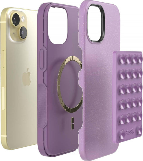 Casely Grippy Lavender Waves MagSafe Compatible Cell Phone Mount Silicone Suction Cup Sticky Phone Holder and Stand...