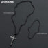Stainless Steel Lord's Prayer Necklace for Men Women Cross Pendant for Car Rear View Mirrors, Decorative Automobile Hanging Charm Ornament with Bi...