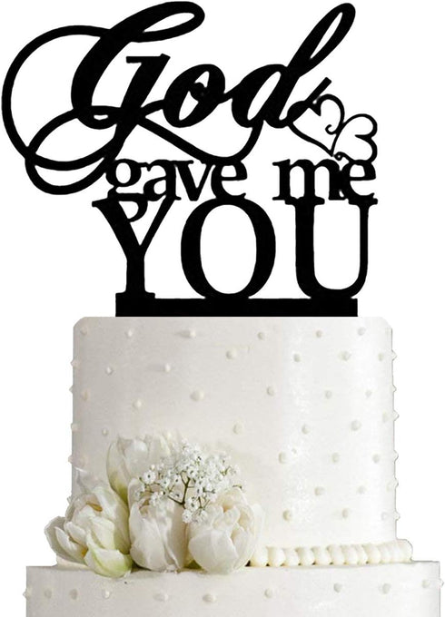 God Gave Me You Wedding Cake Topper party decoration (Black)...
