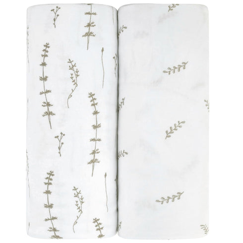 Ely’s & Co. Bassinet Sheets, Baby Boy/Girl Fitted Bassinet Mattress Sheet Set - 2 Pack, 100% Jersey Knit Cotton, fits Oval, Hourglass and Rectangl...
