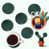 Coasters Cactus Set of 6 DIY Funny Coasters for Drinks with Flowerpot Holder,Novelty Coasters Cactus Gifts for Bar Home Decor (Green with Point)...