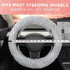 Gray Fuzzy Steering Wheel Cover, Standard 15 Inch Size Fits Most Vehicles, Cute Faux Fur Car Steering Cover with Soft Fluffy Furry Touch, Car Acce...