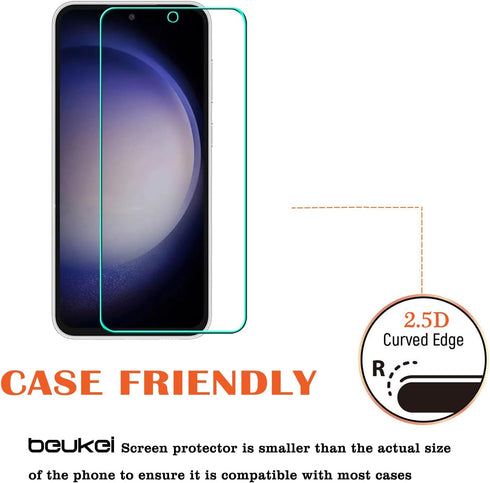 beukei (4 Pack) Compatible for Samsung Galaxy S23 FE 5G / Galaxy S23 FE (FE Model Only) Screen Protector Tempered Glass, Touch Sensitive,Case Frie...