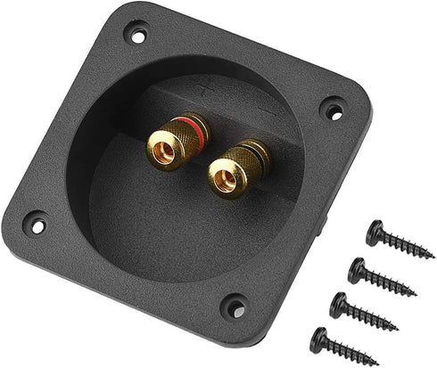 Speaker Box Terminal Cup, Square Double Binding Post Subwoofer Box Speaker Terminal Plates for DIY Home Car Stereo Speaker...