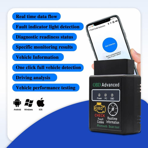 Car Diagnostic Scanner, Automotive Bluetooth OBD2 Diagnostic Tool, Mini Scanner Auto Diagnostic Scan Tool, ELM327 OBD2 Scanner Diagnostic Tool Sui...