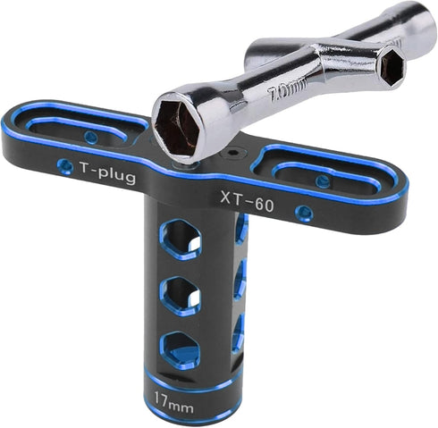 RC Car Tool 17mm Hex Adapter Wheel Wrench w/ 4mm 5mm 5.5mm 7mm Hex Socket Wrench Compatible with Traxxas Axial Arrma HSP Redcat Tamiya ECX HPI 1/8...
