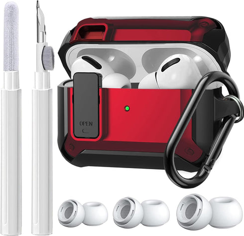Olytop for Airpods Pro/Pro 2 Gen Case Cover (2023/2022/2019), Secure Lock Clip Shockproof AirPod Pro 2nd/1st Generation Hard Protective Skin Case ...