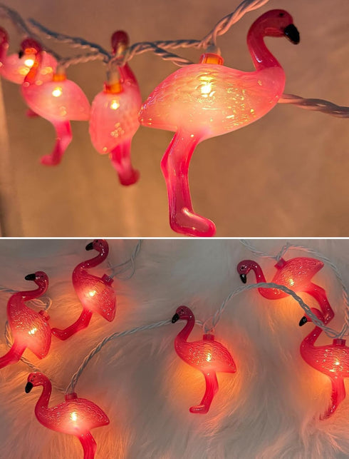 SUNSGNE Pink Flamingo Lights - Pink Party String Lights - Cute Fun Flamingo Decor for Indoor Home Bedroom Birthday...