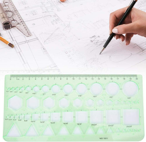 Architecture Drawing Template Rulers, Multifunctional Geometric Drawings Templates for Drafting Drawing Engineering Building School Supplies(#3)...