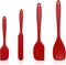 Silicone Spatula Set, Rubber Cooking Utensil Set 4-Piece, Heat Resistant Seamless Turner Spatulas for Nonstick Cookware, Dishwasher Safe, Red...