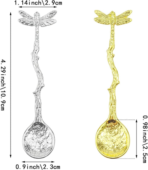 2 PACK Retro Dragonfly Spoon, Decorative Stirring Spoon, Coffee Spoon, Tea Spoon Stir Bar Spoon Stirring Spoon, Dessert Spoon, Cake Spoon, Dessert...
