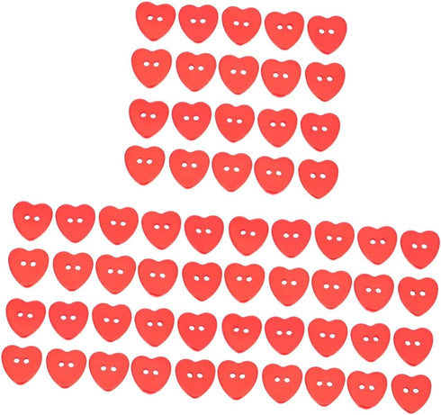 KESYOO 300 Pcs Button Red Decor Hand Decor Red Decorations Heart Shaped Buttons Heart Cloth Buttons Resin Sewing Buttons DIY Supplies Clothing But...